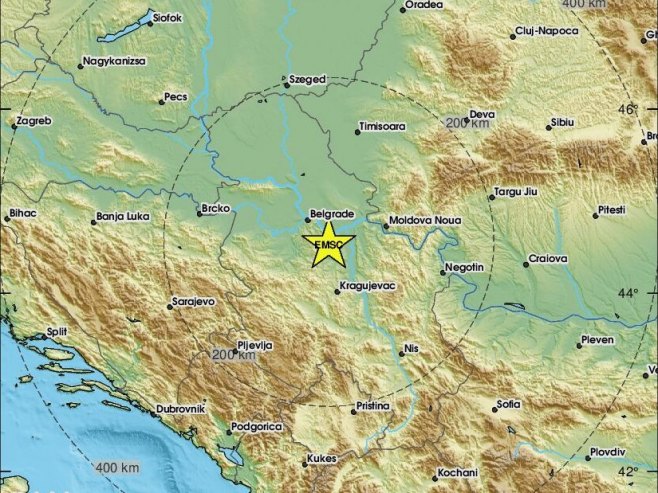 Zemljotres u Srbiji (foto: emsc-csem.org) - 