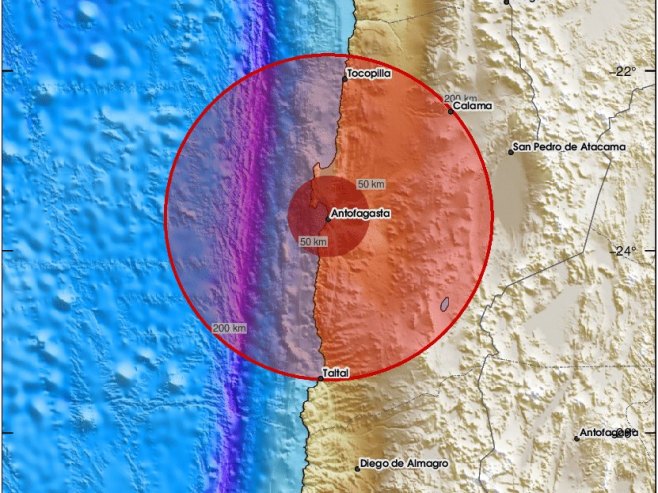 Zemljotres jačine 7,4 stepena pogodio sjever Čilea