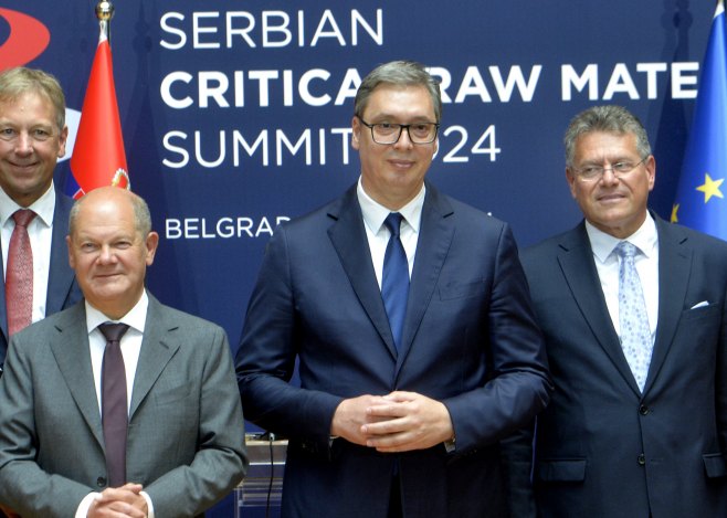 Vučić, Šolc i Šefčovič (foto: TANJUG/ RADE PRELIĆ/ bg) - 