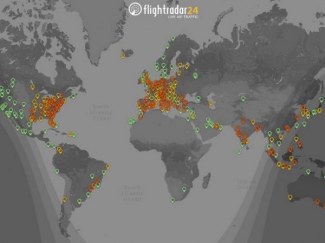 Objavljena mapa aerodroma na svijetu sa trenutnim stanjem zbog pada sistema