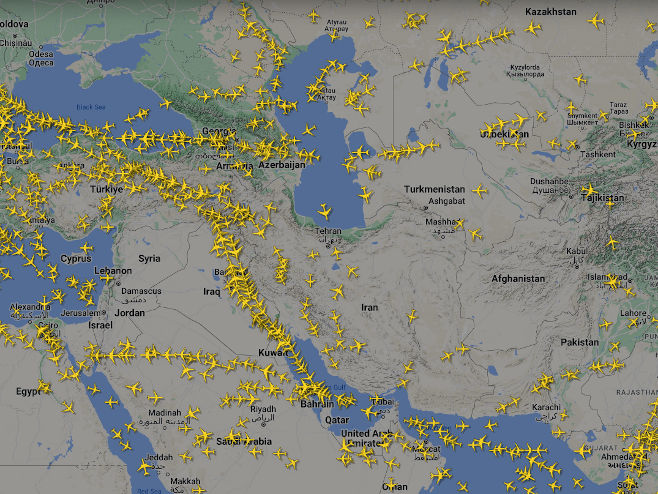 Letovi na Bliskom istoku (Foto: flightradar24.com) - 
