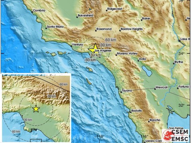 Los Anđeles pogodio zemljotres magnitude 4,6 stepeni po Rihterovoj skali