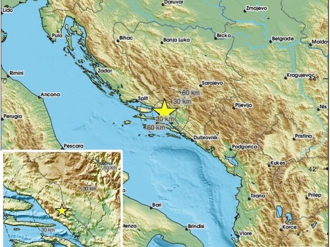 Zemljotres u Hrvatskoj (Foto: x.com/LastQuake) - 