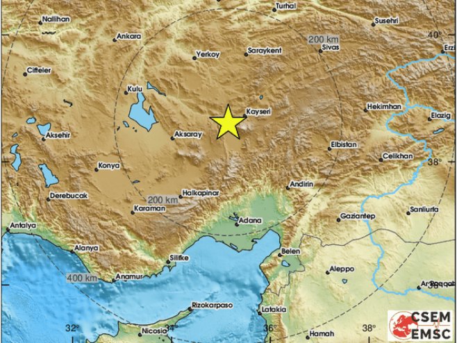 Turska, zemljotres (foto: x.com/LastQuake) - 