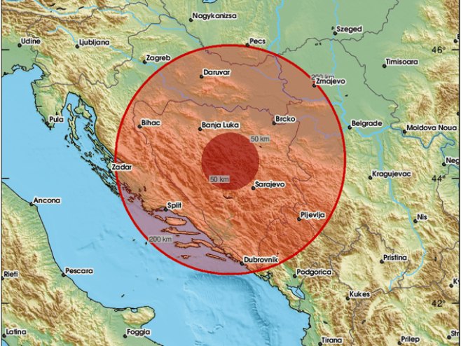 Zemljotres, FBiH (foto: x.com/lastquake) - 