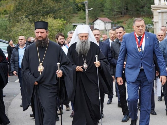 Patrijarh Porfirije i Milorad Dodik - Foto: Ustupljena fotografija