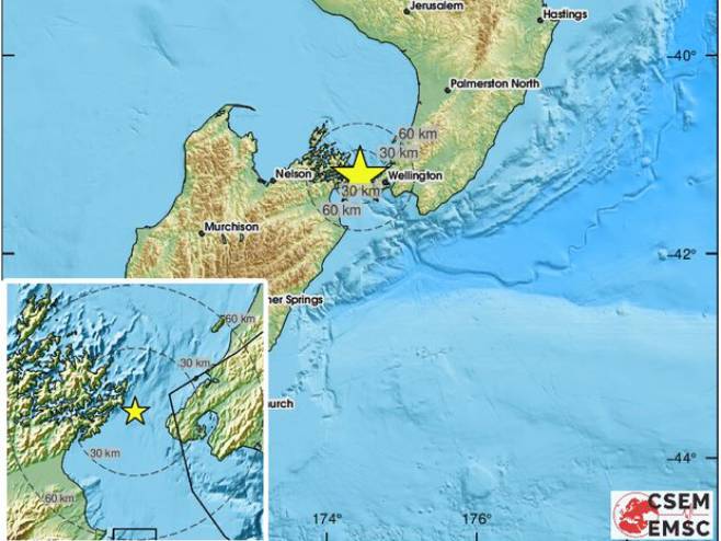 Zemljotres jačine 5,7 stepeni pogodio Novi Zeland