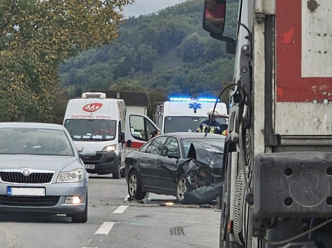 Udes u mjestu Tabanci, magistralni put Bijeljina-Zvornik - Foto: SRNA