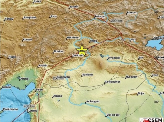 Epicentar zemljotresa u Turskoj (foto: emsc.eu) - 