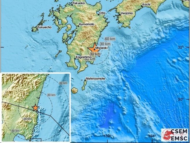 Јapan, zemljotres (foto: x.com/lastquake) - 