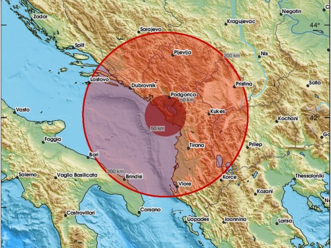 Zemljotres u pograničnom dijelu sa Albanijom
