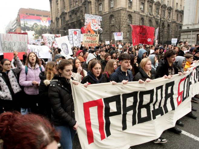 Protesti u Beogradu (Foto: TANJUG/ SAVA RADOVANOVIĆ/ bg) - 