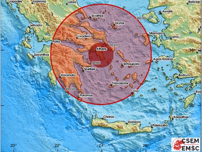 Zemljotres u Grčkoj (Foto: EMSC) - 
