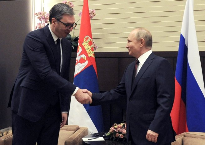 Aleksandar Vučić i Vladimir Putin (Foto: EPA-EFE/MIKHAIL KLIMENTYEV/KREMLIN POOL/SPUTNIK MANDATORY CREDIT) - 