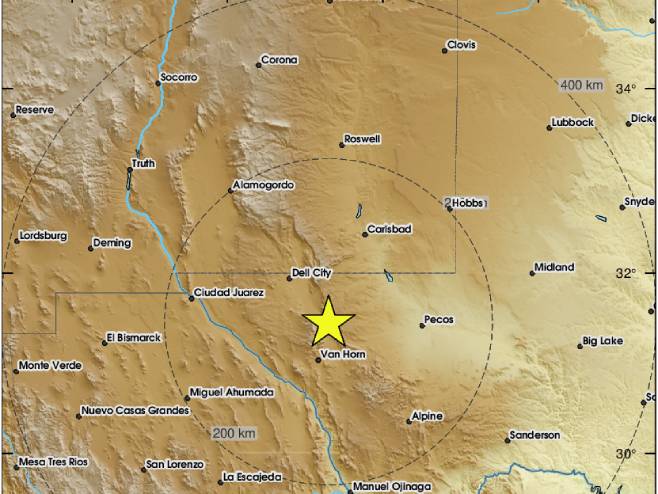 Zemljotres pogodio Teksas (Foto: x.com/lastquake) - 