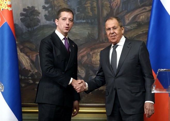 Marko Đurić i Sergej Lavrov (Foto: EPA-EFE/TATYANA MAKEYEVA/POOL) - 