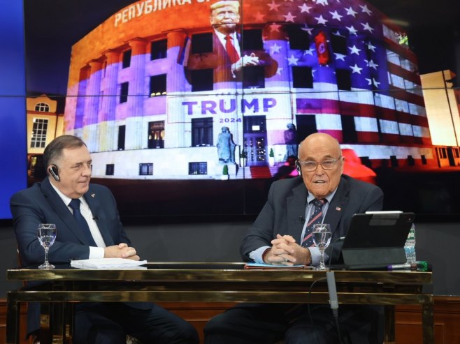 Milorad Dodik i Rudi Đulijani - Foto: predsjednikrs.rs/Borislav Zdrinja