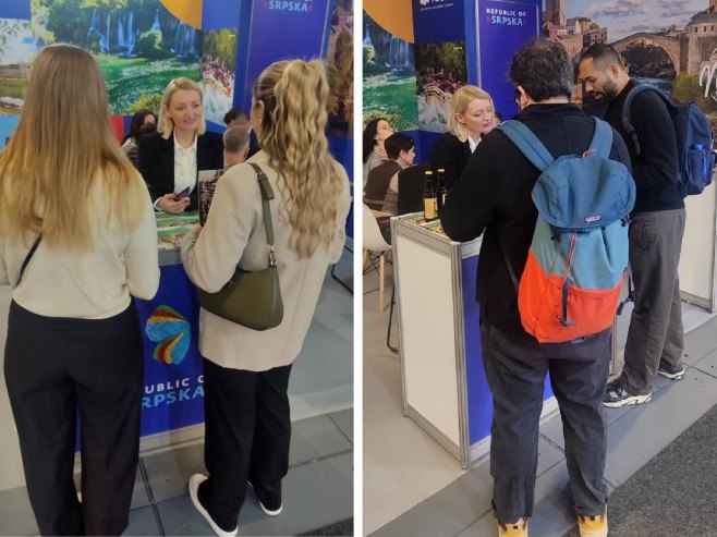 Štand Turističke organizacije Republike Srpske na Sajmu turizma u Berlinu Štand Turističke organizacije Republike Srpske na Sajmu turizma u Berlinu - Foto: SRNA