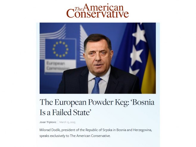 Milorad Dodik, intervju (foto: theamericanconservative.com/screenshot) - 