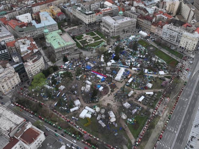 Studenti u Pionirskom parku (foto: TANJUG/ STR/bs) - 