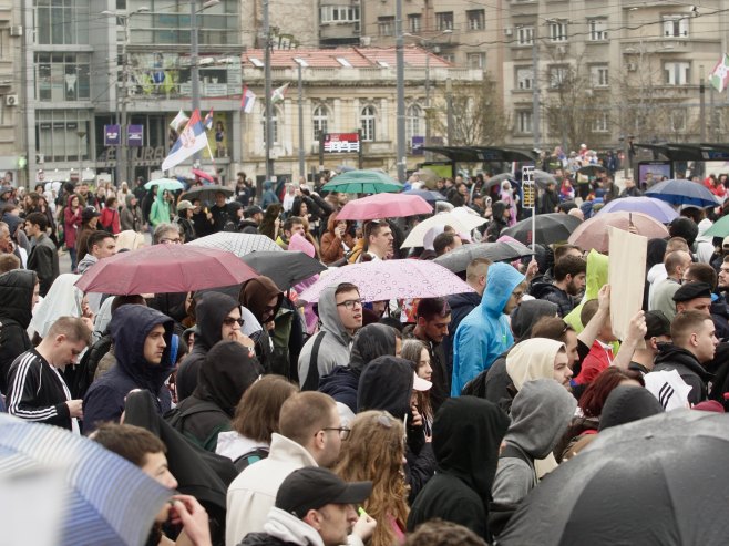 Protest studenata u blokadi, Beograd (foto: TANJUG/ SAVA RADOVANOVIĆ/ bg) - 