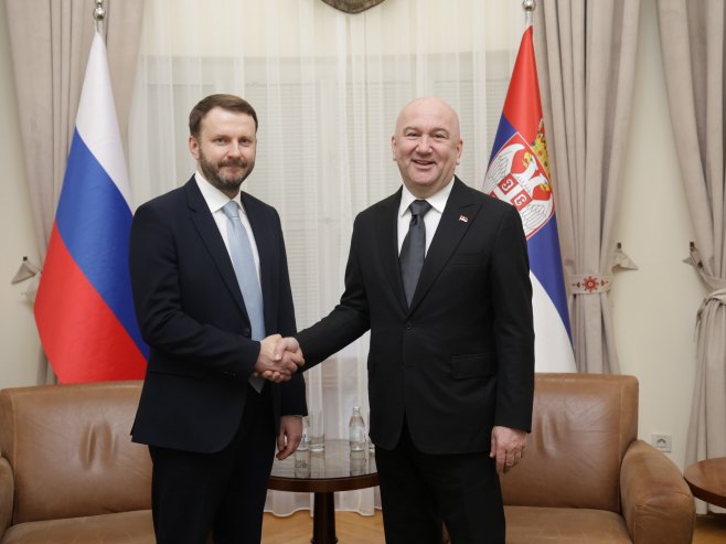 Nenad Popović i Maksim Oreškin (Foto: TANJUG/ MINISTARSTVO BEZ PORTFELJA/ ALEKSANDRA JOVANOVIĆ/ bs) - 