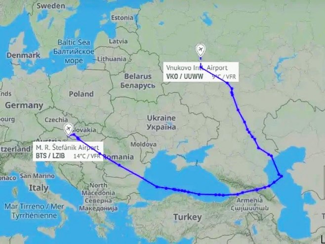 Ficov avion krenuo u Moskvu