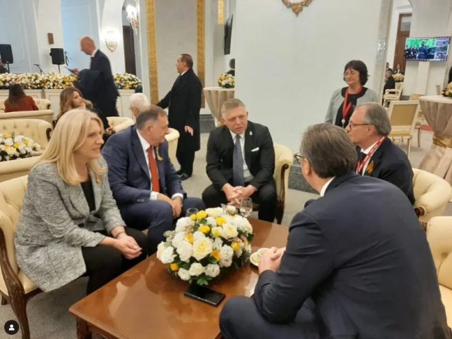 Cvijanovićeva u Moskvi sa Dodikom, Vučićem i Ficom (FOTO)