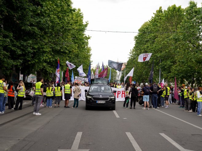U Beogradu održana protestna šetnja studenata u blokadi