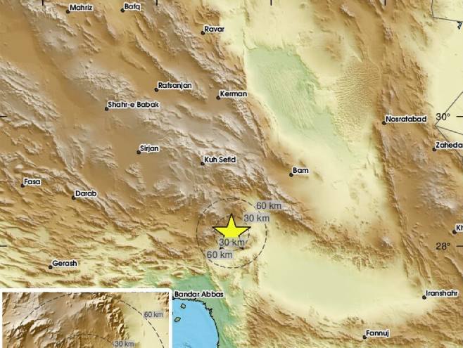 Zemljotres pogodio Iran (Foto: EMSC Twitter) Zemljotres pogodio Iran (Foto: EMSC Twitter) -