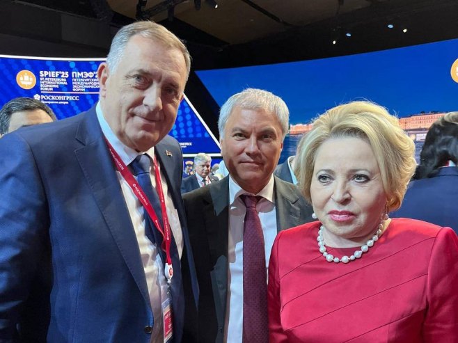 Dodik u Sankt Peterburgu sa Matvijenko i Volodinom