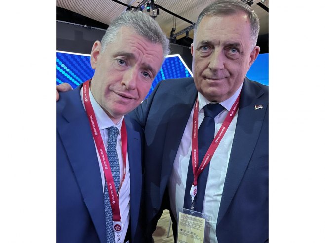 Predsjednik Srpske sa predsjednikom Liberalno-demokratske partije Rusije