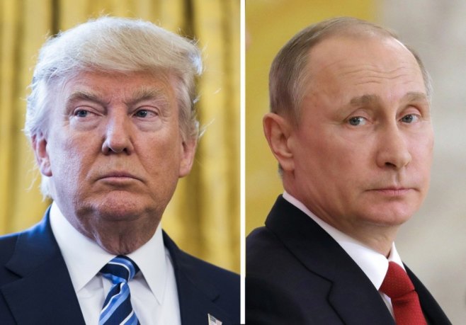 Tramp i Putin (foto: EPA/JIM LO SCALZO) - 