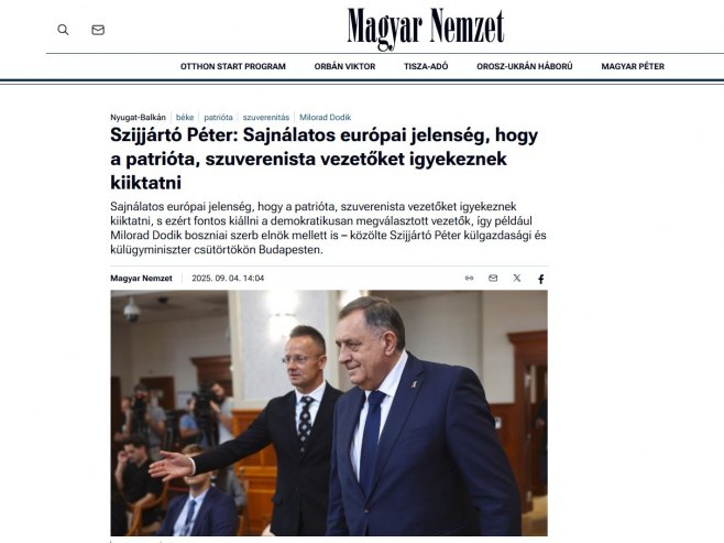 Sijartove poruke o predsjedniku Srpske odjeknule u mađarskim medijima: Ako patriote u Evropi ojačaju, ovaj proces mora biti zaustavljen (FOTO)