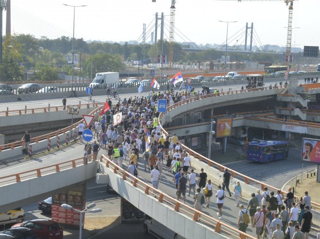 U Beogradu održana protestna šetnja studenata u blokadi