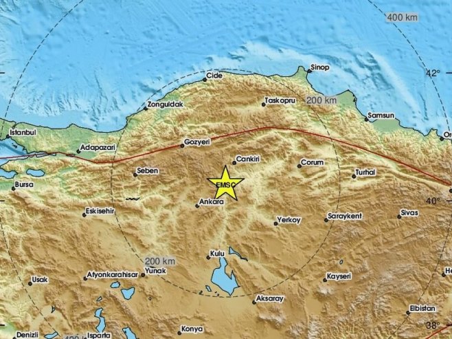 Zemljotres jačine 4,1 stepeni potresao glavni grad Turske