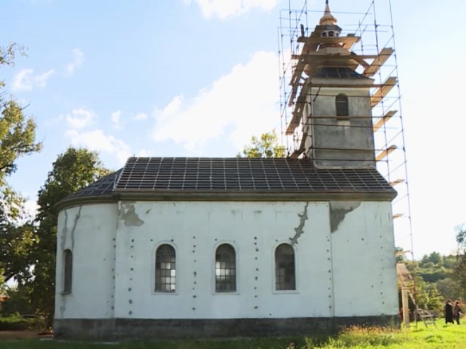 Donja Slabinja, obnova hrama Svetog proroka Ilije - Foto: RTRS