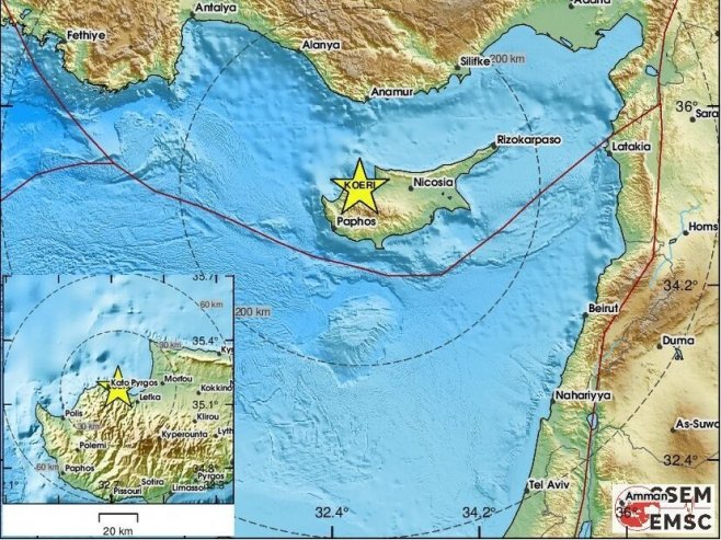 Potres jačine 5,2 stepena potresao Kipar