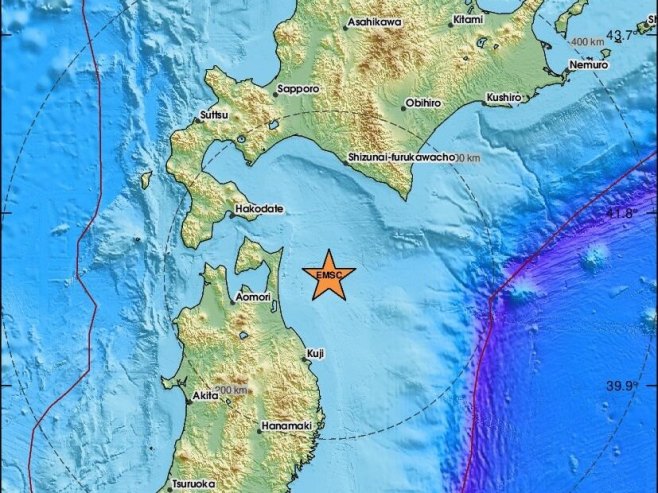 Zemljotres snage 7,6 stepeni Rihterove skale pogodio blizinu obale Јapana