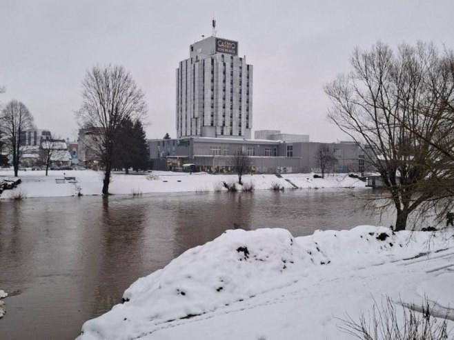 Prijedor,vodostaj rijeke Sane - Foto: SRNA