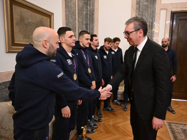 Vučić primio vaterpoliste Srbije nakon osvajanja zlata na Evropskom prvenstvu
