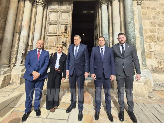 Trišić Babić i Dodik posjetili Crkvu Svetog Groba u Јerusalimu (FOTO/VIDEO)