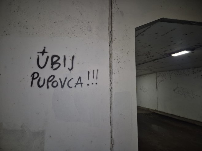 Grafiti sa pozivom na ubistvo Pupovca i ustaškim simbolima u Zagrebu (FOTO)