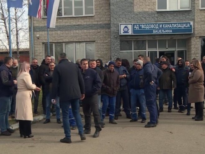 Štrajk u bijeljinskom Vodovodu - Foto: RTRS
