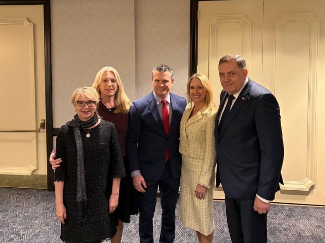 Dodik, Cvijanović i Trišić Babić sa američkim sekretarom za odbranu Pitom Hegsetom (FOTO)