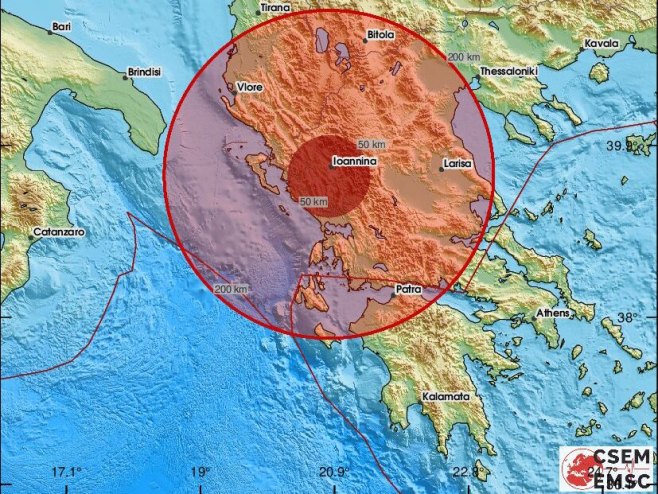 Zemljotres magnitude 5,3 stepena na sjeverozapadu Grčke