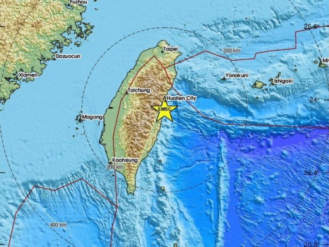 Јak zemljotres na Tajvanu