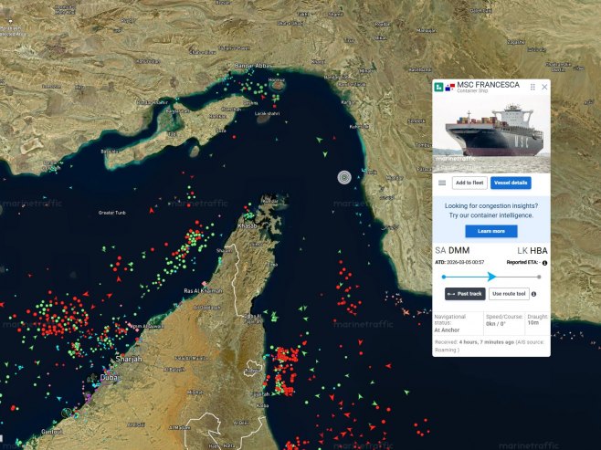 Iranska nacionalna garda zaustavila brod na kojem su četiri crnogorska pomorca