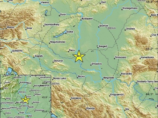 Zemljotres u Srbiji (foto: x.com/LastQuake) - 