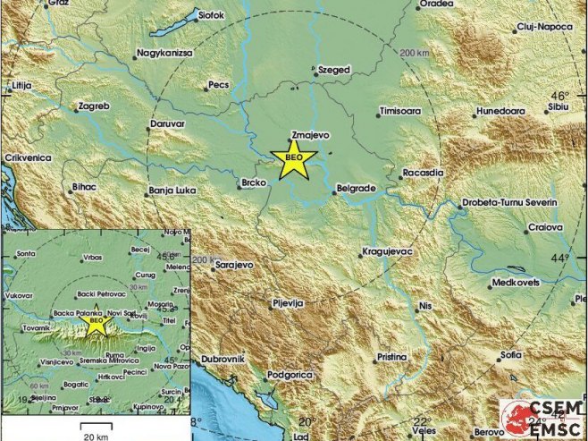 Zemljotres magnitude 2.6 registrovan u regionu Beočina